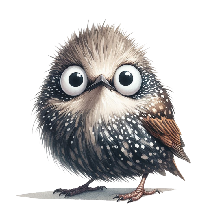 Brown Owl Bird With White Spots Vinyl Sticker Decal