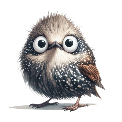 Brown Owl Bird With White Spots Vinyl Sticker Decal