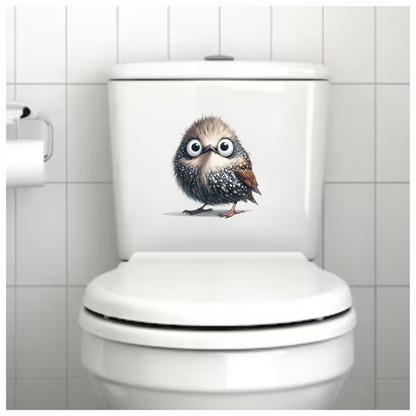Brown Owl Bird With White Spots Vinyl Sticker Decal