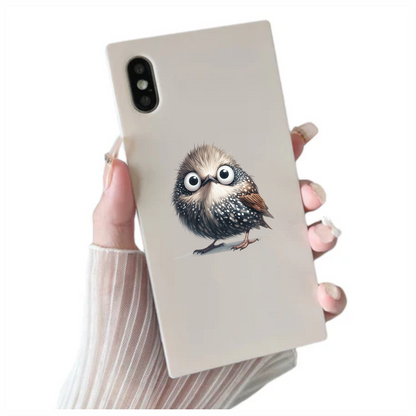 Brown Owl Bird With White Spots Vinyl Sticker Decal