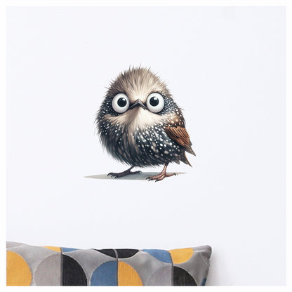 Brown Owl Bird With White Spots Vinyl Sticker Decal
