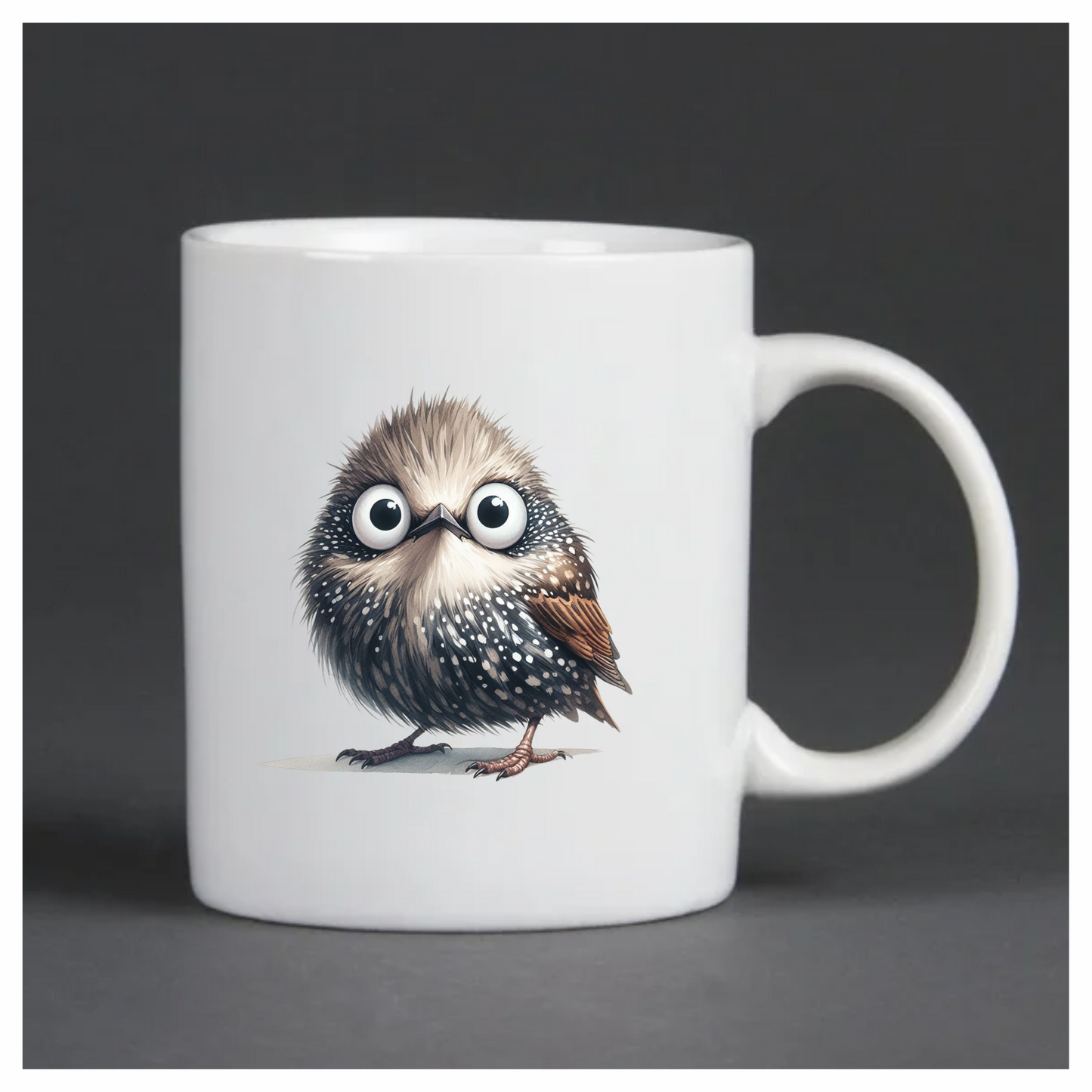 Brown Owl Bird With White Spots Vinyl Sticker Decal