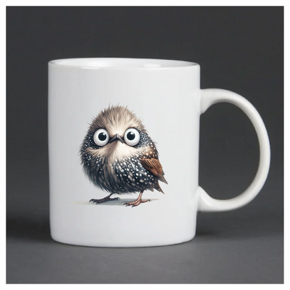 Brown Owl Bird With White Spots Vinyl Sticker Decal