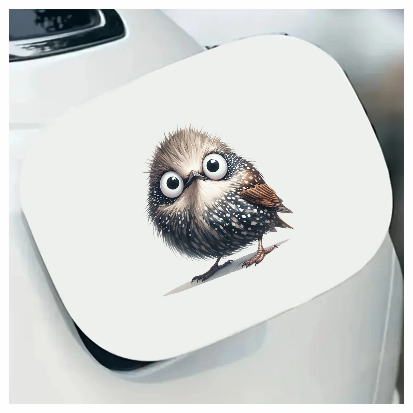 Brown Owl Bird With White Spots Vinyl Sticker Decal