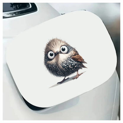 Brown Owl Bird With White Spots Vinyl Sticker Decal