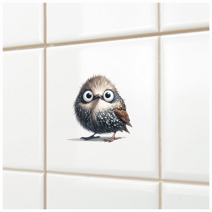 Brown Owl Bird With White Spots Vinyl Sticker Decal