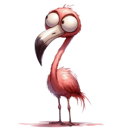 Pink Flamingo Bird With Long Beak Vinyl Sticker Decal
