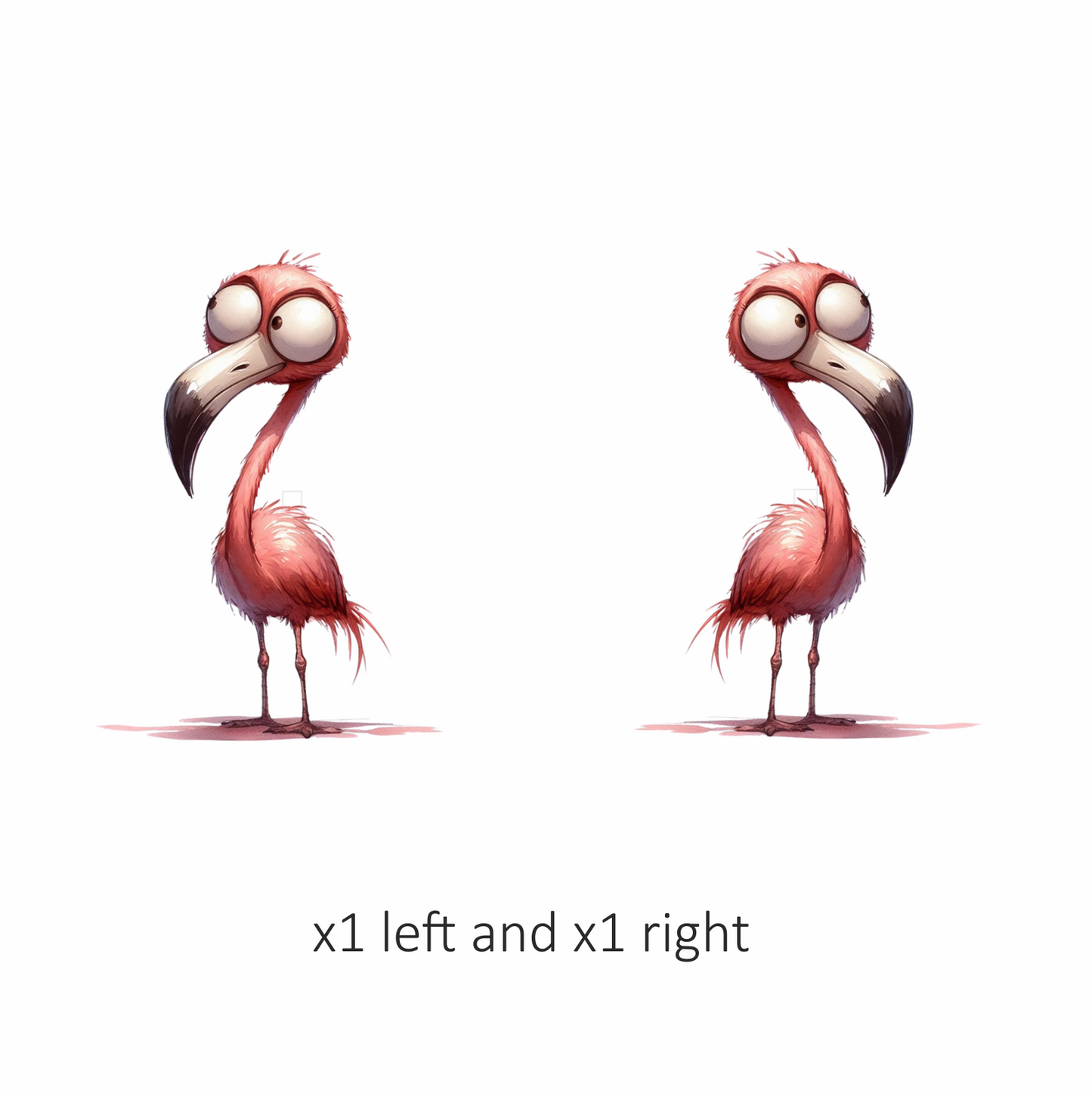 Pink Flamingo Bird With Long Beak Vinyl Sticker Decal