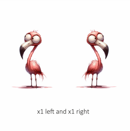 Pink Flamingo Bird With Long Beak Vinyl Sticker Decal