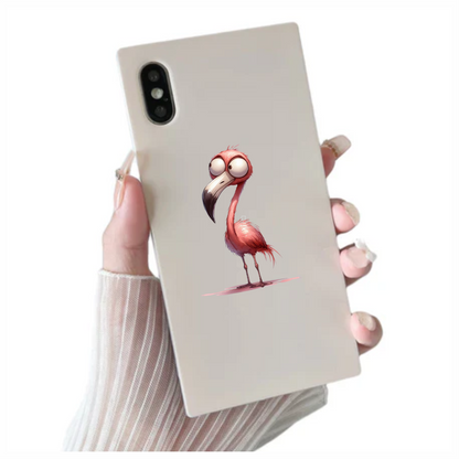 Pink Flamingo Bird With Long Beak Vinyl Sticker Decal