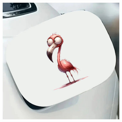 Pink Flamingo Bird With Long Beak Vinyl Sticker Decal