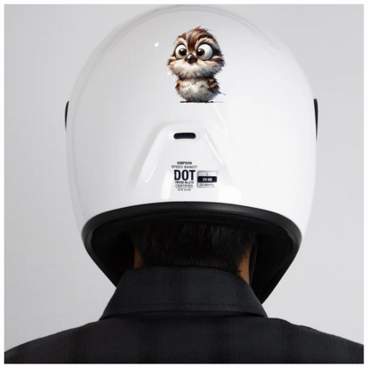 Brown Sparrow Bird With Round Eyes Vinyl Sticker Decal