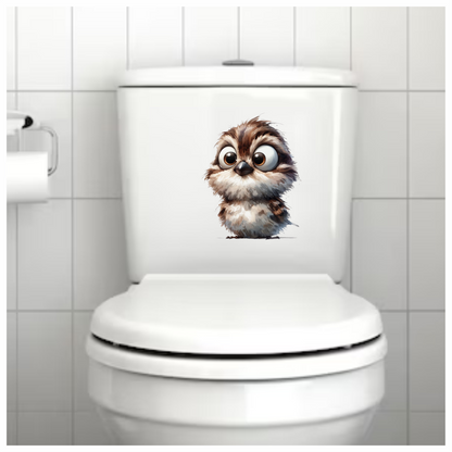 Brown Sparrow Bird With Round Eyes Vinyl Sticker Decal