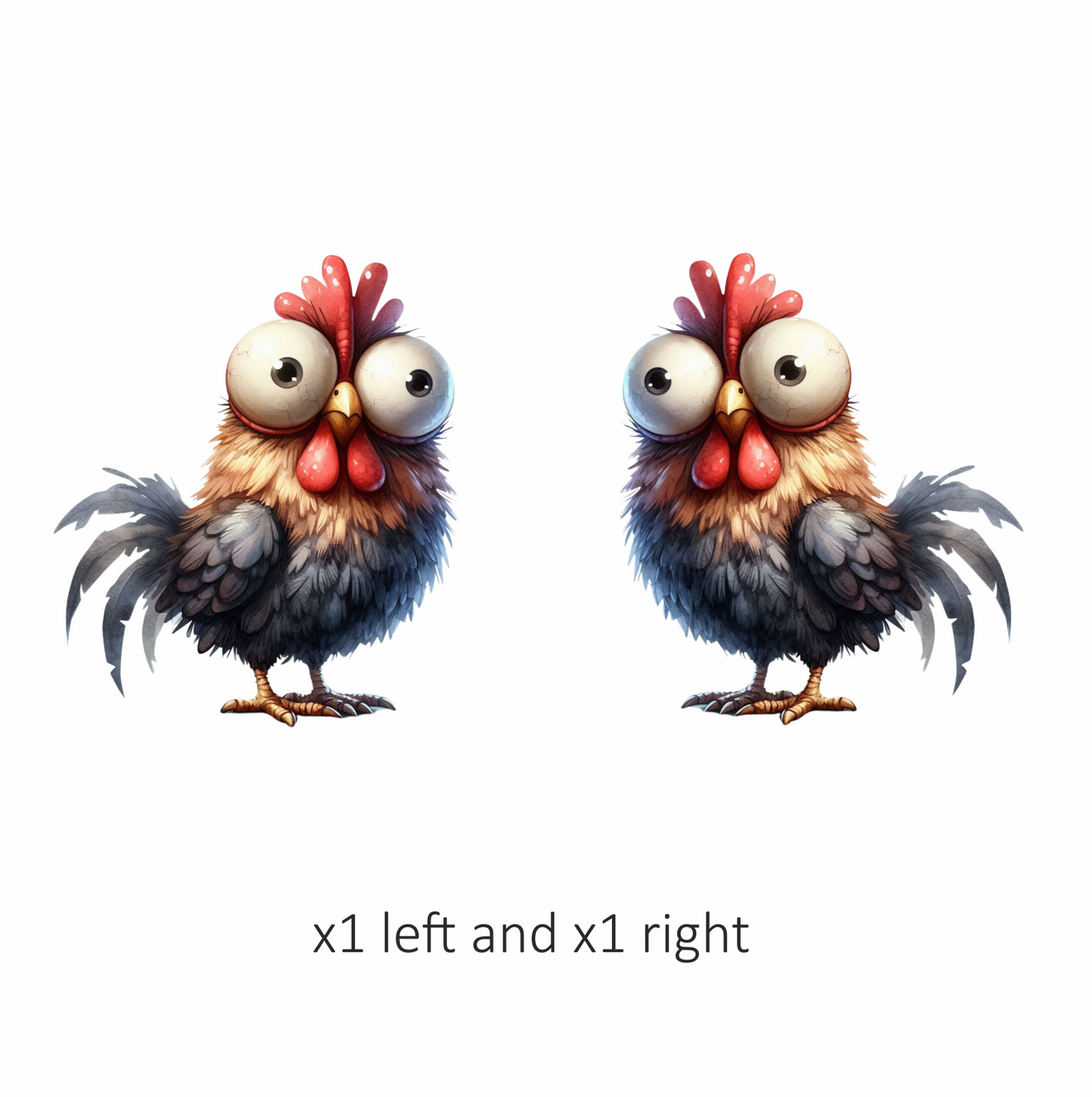 Brown Rooster Bird With Large Eyes Vinyl Sticker Decal