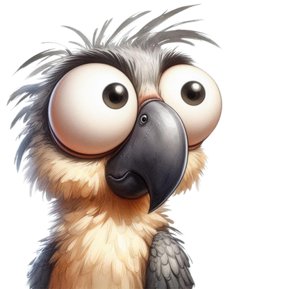 Grey Parrot Bird With Large Eyes Vinyl Sticker Decal