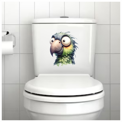 Green Parrot Cartoon Big Eyes Vinyl Sticker Decal