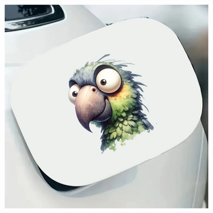 Green Parrot Cartoon Big Eyes Vinyl Sticker Decal
