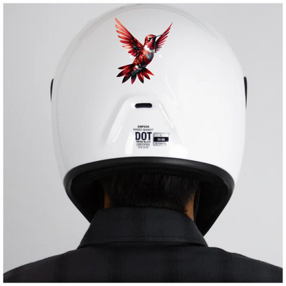 Red Hummingbird Flying Open Wings Vinyl Sticker Decal