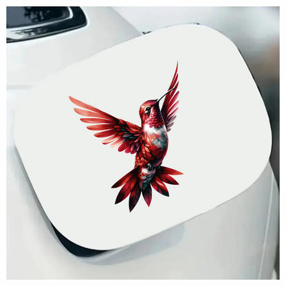 Red Hummingbird Flying Open Wings Vinyl Sticker Decal