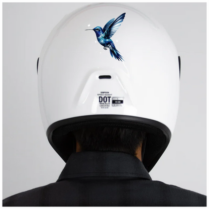 Blue Hummingbird Flying Open Wings Vinyl Sticker Decal