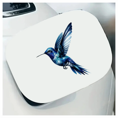 Blue Hummingbird Flying Open Wings Vinyl Sticker Decal