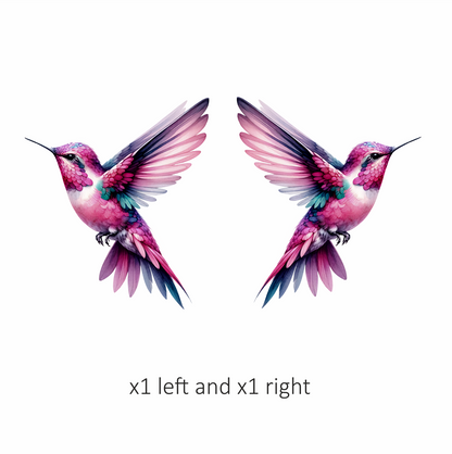 Pink Hummingbird Flying Spread Wings Vinyl Sticker Decal