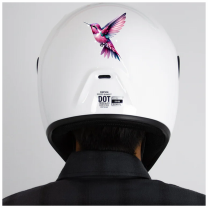 Pink Hummingbird Flying Spread Wings Vinyl Sticker Decal