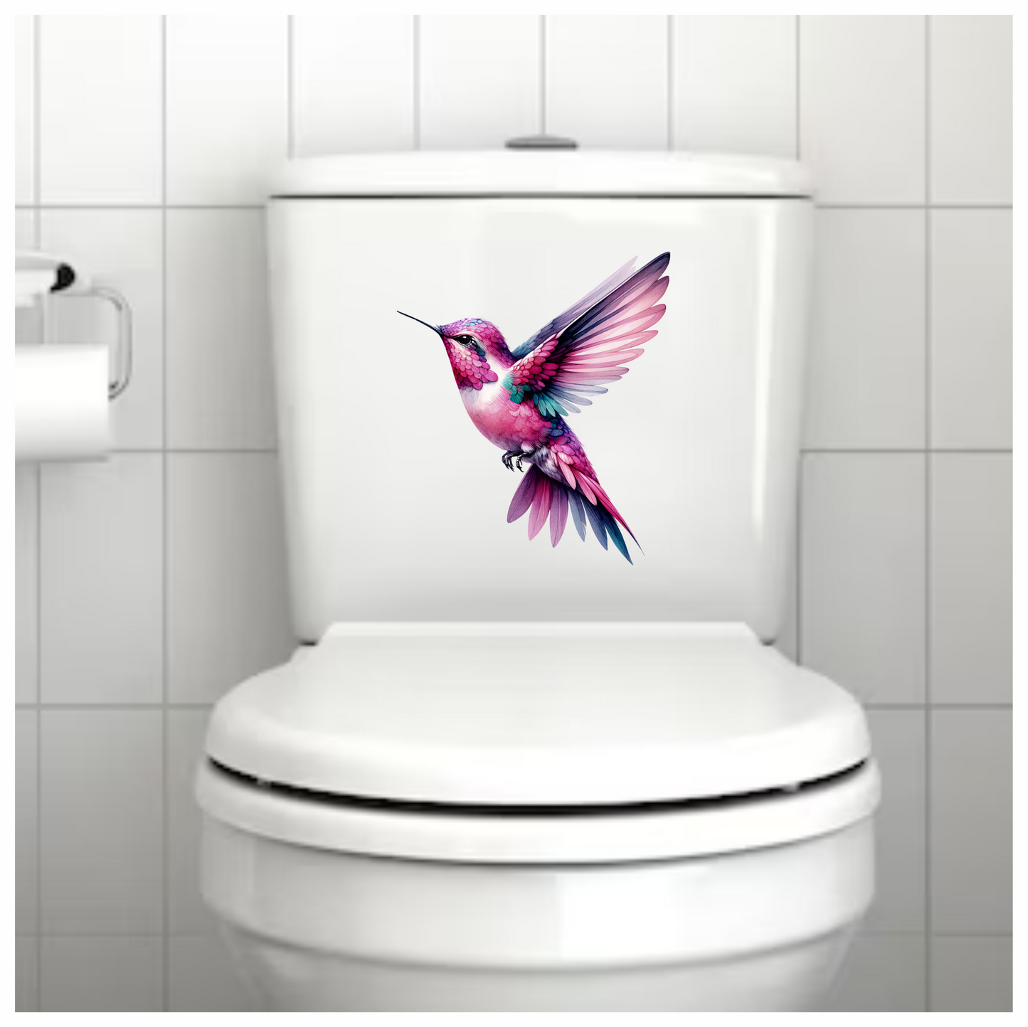 Pink Hummingbird Flying Spread Wings Vinyl Sticker Decal
