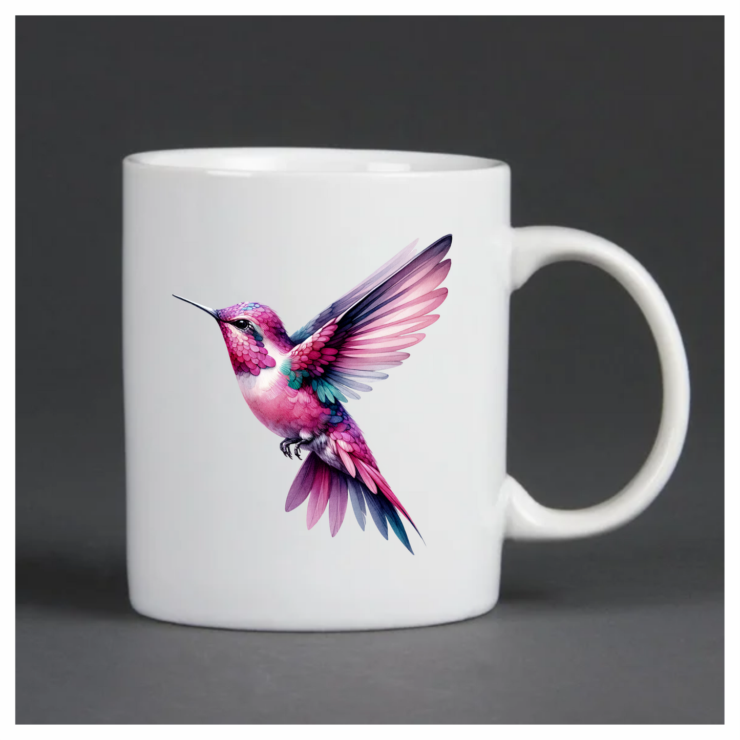 Pink Hummingbird Flying Spread Wings Vinyl Sticker Decal