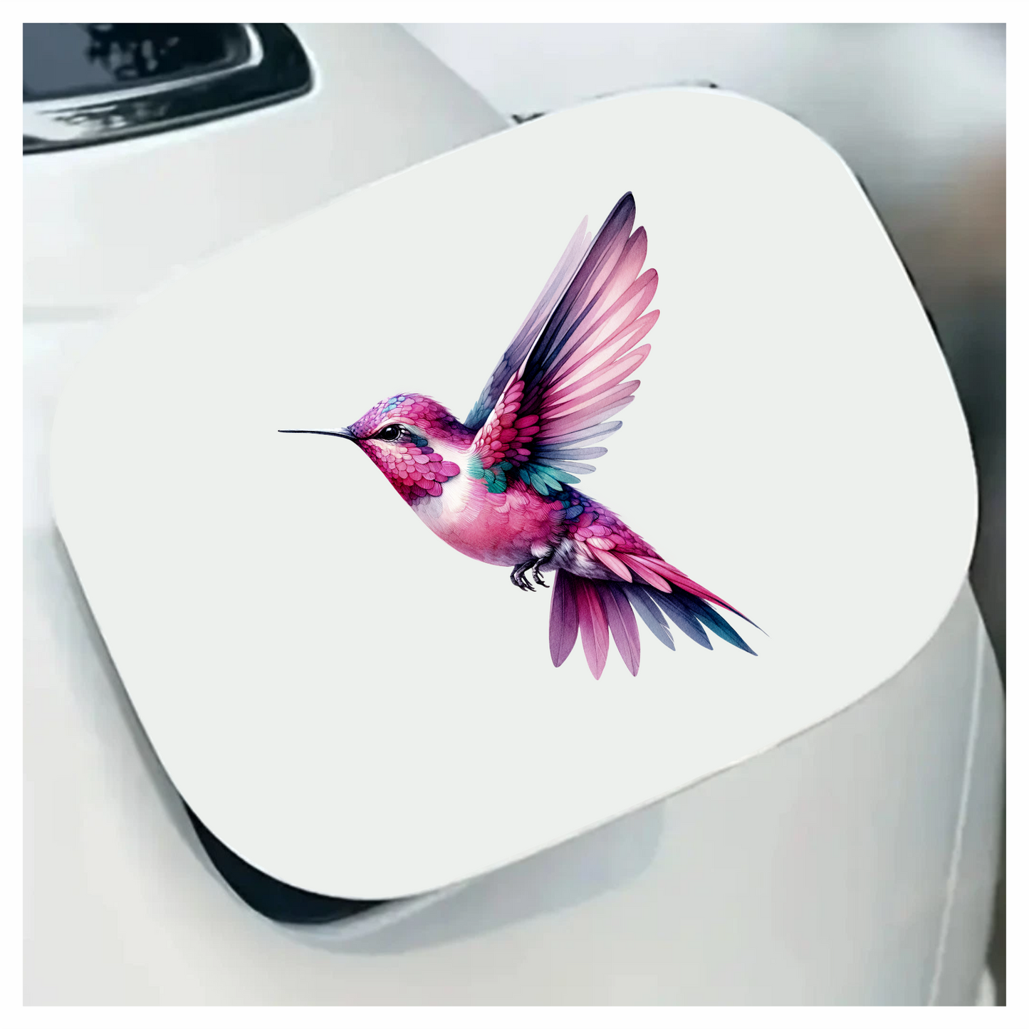 Pink Hummingbird Flying Spread Wings Vinyl Sticker Decal
