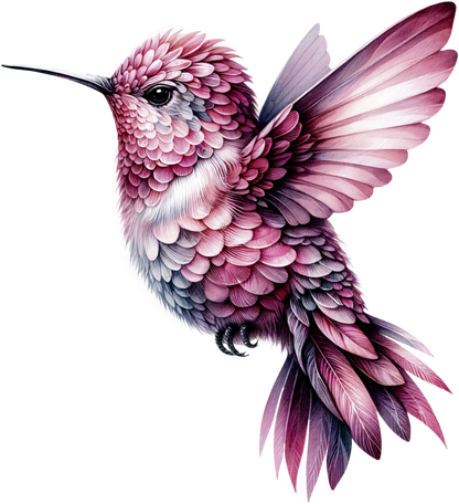 Pink Hummingbird Flying Small Wings Vinyl Sticker Decal