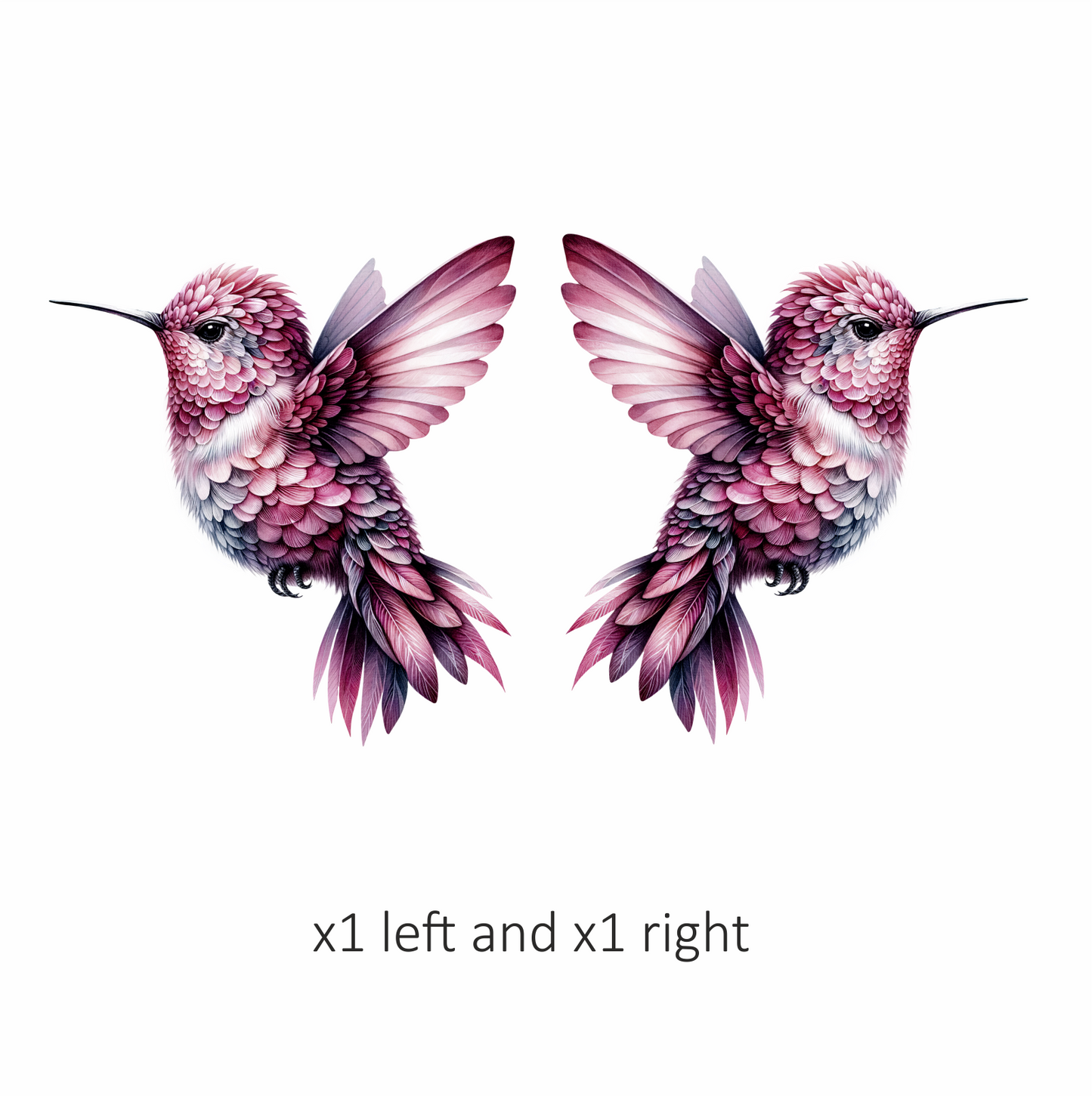Pink Hummingbird Flying Small Wings Vinyl Sticker Decal