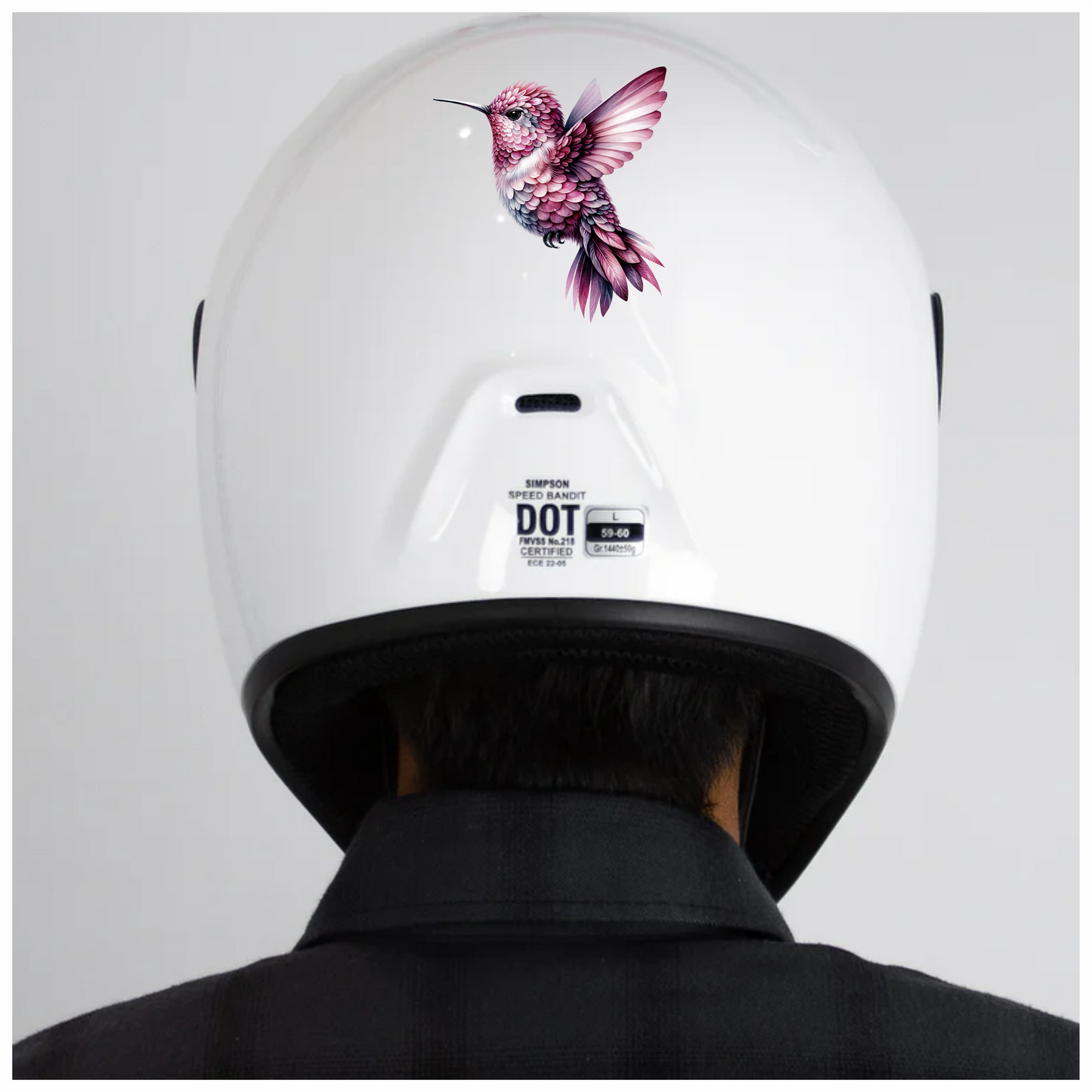 Pink Hummingbird Flying Small Wings Vinyl Sticker Decal