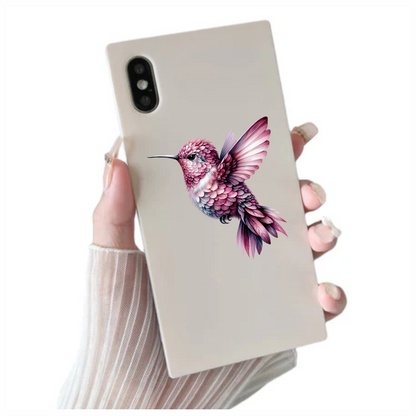 Pink Hummingbird Flying Small Wings Vinyl Sticker Decal