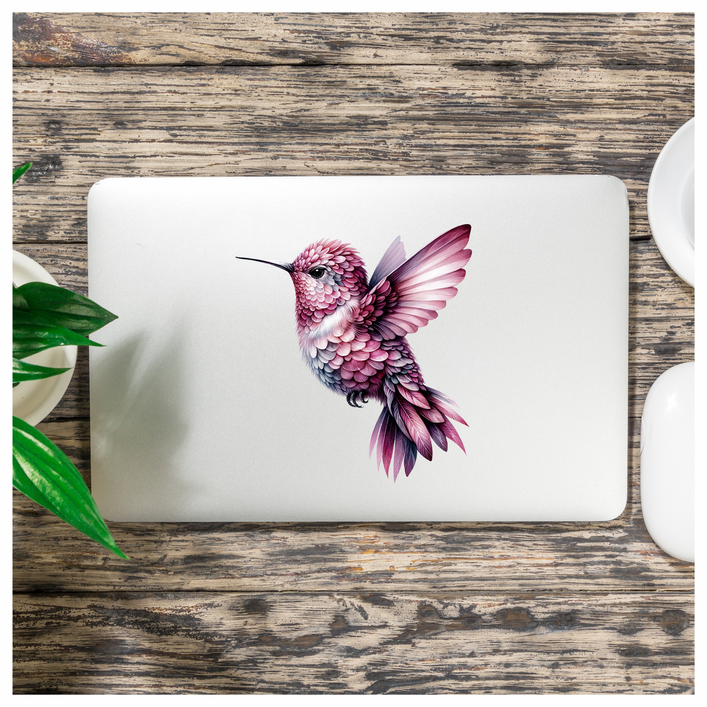 Pink Hummingbird Flying Small Wings Vinyl Sticker Decal