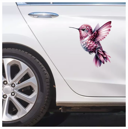 Pink Hummingbird Flying Small Wings Vinyl Sticker Decal