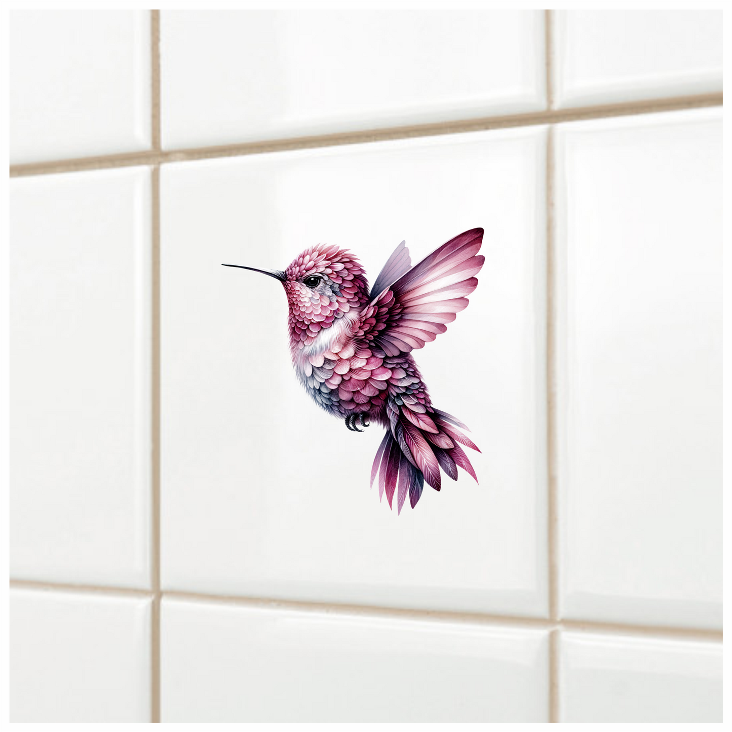 Pink Hummingbird Flying Small Wings Vinyl Sticker Decal