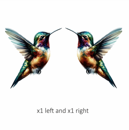 Multicolor Hummingbird Flying Open Wings Vinyl Sticker Decal