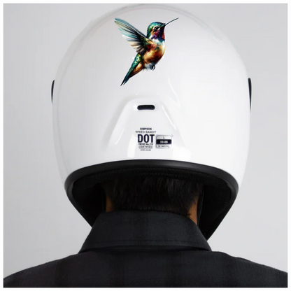 Multicolor Hummingbird Flying Open Wings Vinyl Sticker Decal