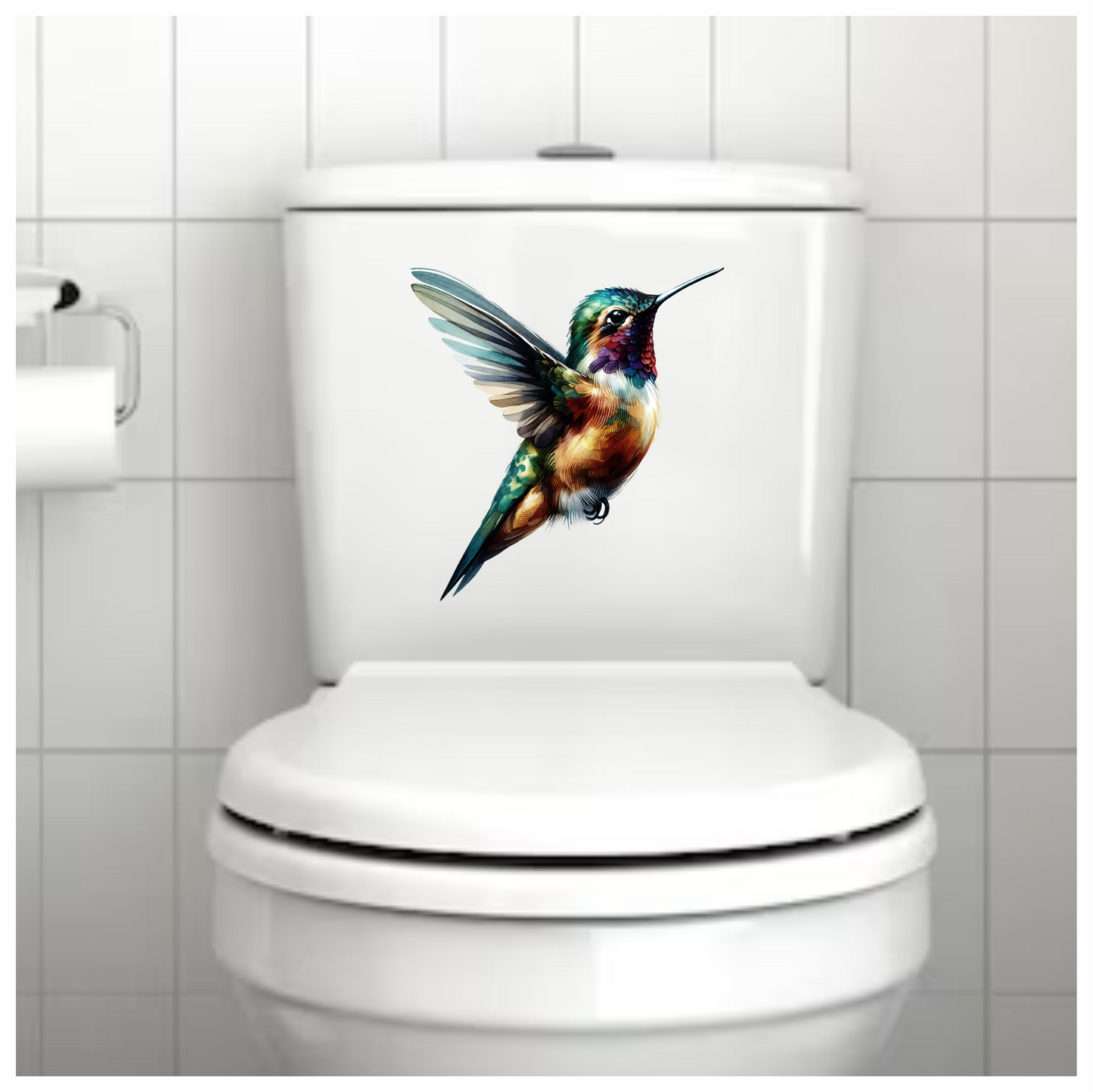 Multicolor Hummingbird Flying Open Wings Vinyl Sticker Decal