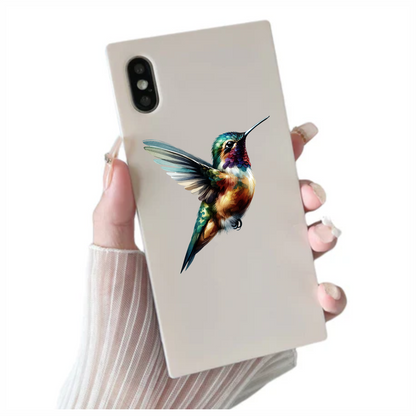 Multicolor Hummingbird Flying Open Wings Vinyl Sticker Decal