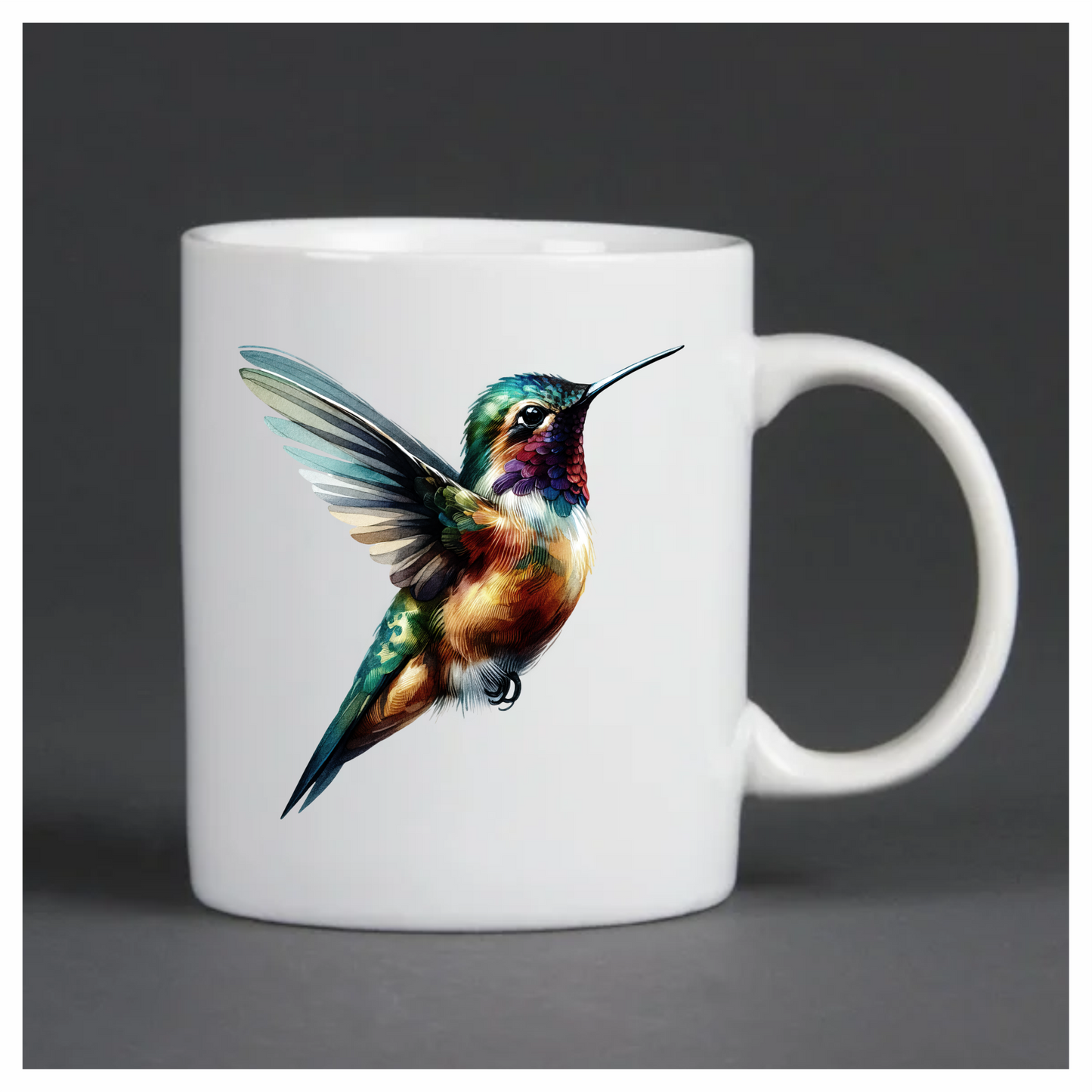 Multicolor Hummingbird Flying Open Wings Vinyl Sticker Decal