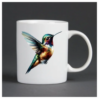 Multicolor Hummingbird Flying Open Wings Vinyl Sticker Decal