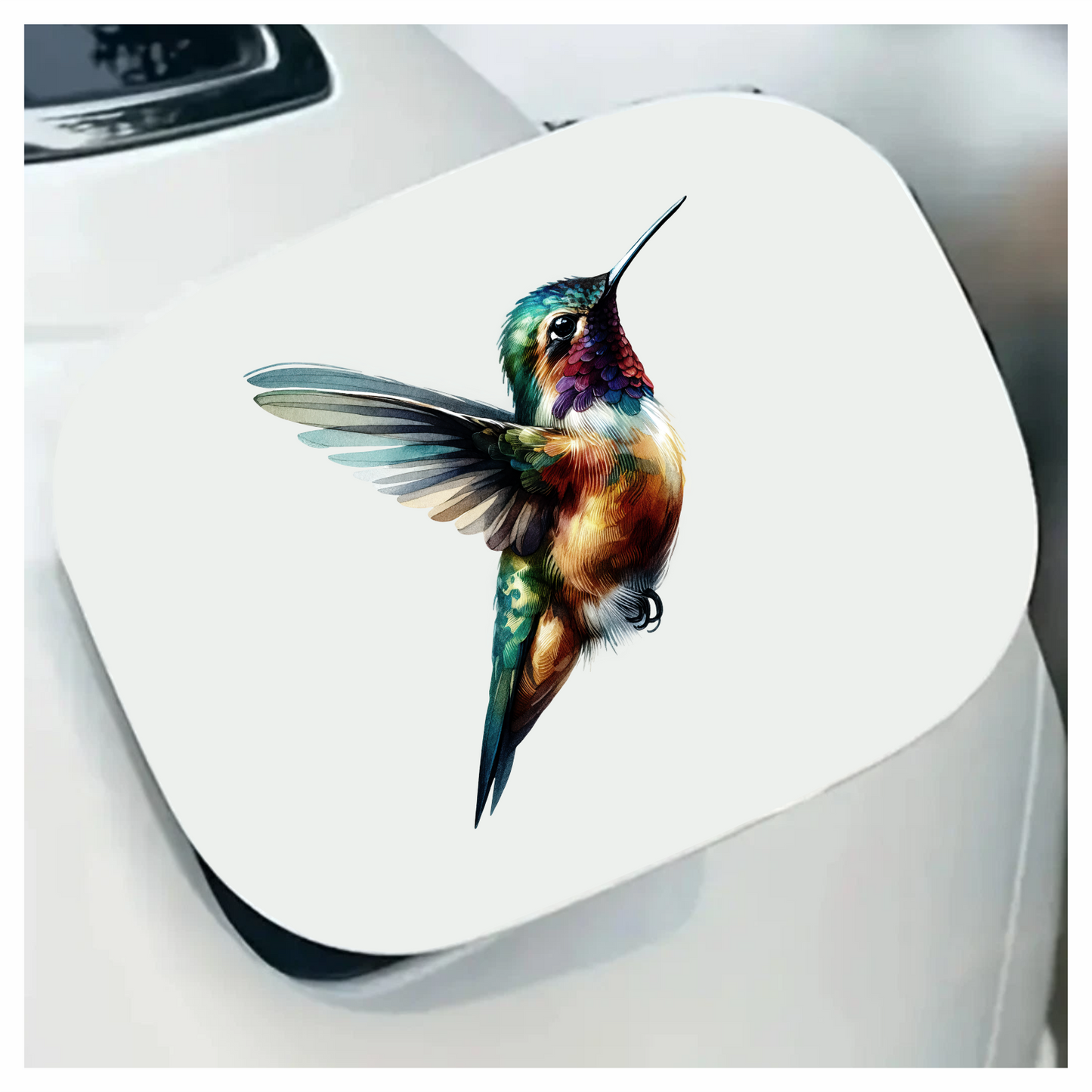 Multicolor Hummingbird Flying Open Wings Vinyl Sticker Decal