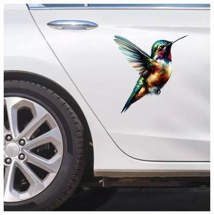 Multicolor Hummingbird Flying Open Wings Vinyl Sticker Decal