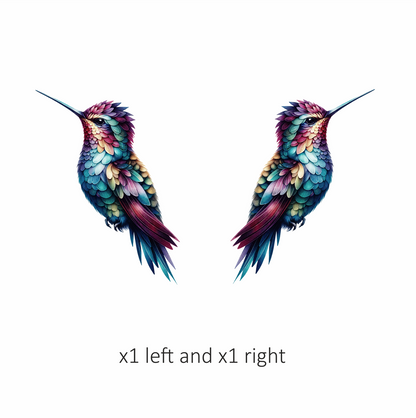 Multicolor Hummingbird Perched Closed Wings Vinyl Sticker Decal