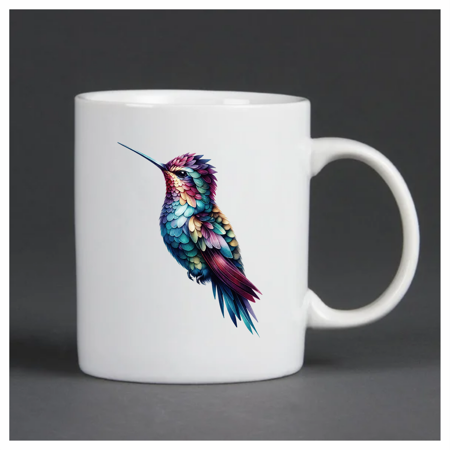 Multicolor Hummingbird Perched Closed Wings Vinyl Sticker Decal