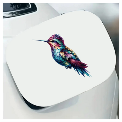Multicolor Hummingbird Perched Closed Wings Vinyl Sticker Decal