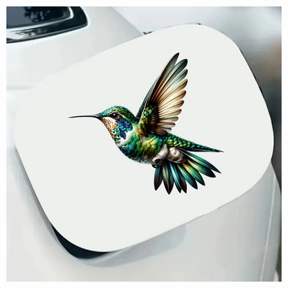 Green Hummingbird Flying Open Wings Vinyl Sticker Decal
