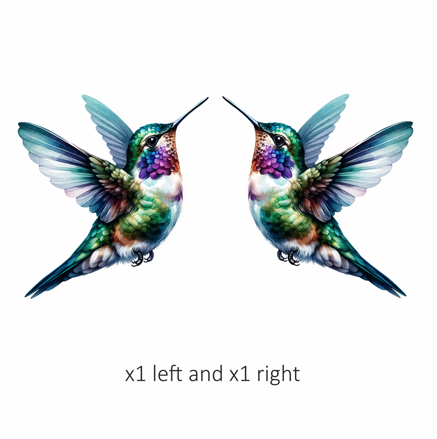 Green Hummingbird Flying Spread Wings Vinyl Sticker Decal